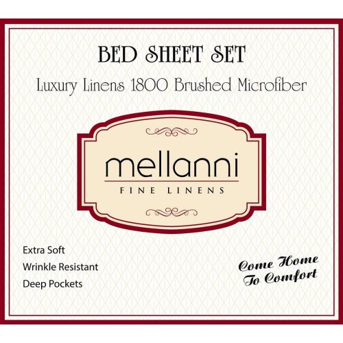  Mellanni Bed Sheet Set Brushed Microfiber 1800 Bedding - Wrinkle, Fade, Stain Resistant - Hypoallergenic - 4 Piece (Queen, Coral)