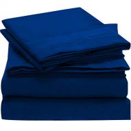 Mellanni Bed Sheet Set Brushed Microfiber 1800 Bedding - Wrinkle, Fade, Stain Resistant - Hypoallergenic - 4 Piece (Cal King, Imperial Blue)