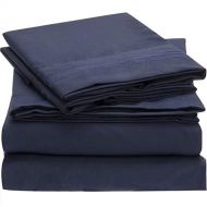 Mellanni Bed Sheet Set - Brushed Microfiber 1800 Bedding - Wrinkle, Fade, Stain Resistant - Hypoallergenic - 4 Piece (King, Royal Blue)