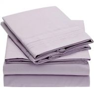 Mellanni Bed Sheet Set Brushed Microfiber 1800 Bedding - Wrinkle, Fade, Stain Resistant - 5 Piece (Split King, Lavender)