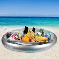 Mellygova Inflatable Floating Drink Holder with 8 Holes Large Capacity，Versatile Floating Tray for Pools & Beach Swimming Pool Accessories for Adults