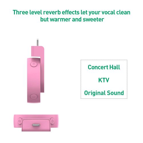  MeloAudio [Apple MFi Certified] Lolly Microphone iOS 3D Digital Stereo Condenser Recording Microphone Compatible for iPhone iPad iPod，Record Your Demos, Speeches, Performances, Show (Pink)