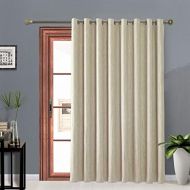[아마존핫딜][아마존 핫딜] Melodieux Elegant Cotton Wide Width Blackout Thermal Insulated Grommet Top Curtains for Sliding Glass Door, 100 by 84 Inch, Beige (1 Panel)