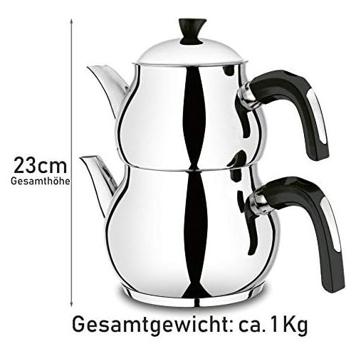  [아마존베스트]Melody Turkish Teapot Caydanlik Demlik Induction Kettle