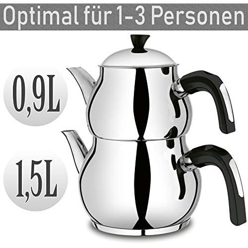  [아마존베스트]Melody Turkish Teapot Caydanlik Demlik Induction Kettle