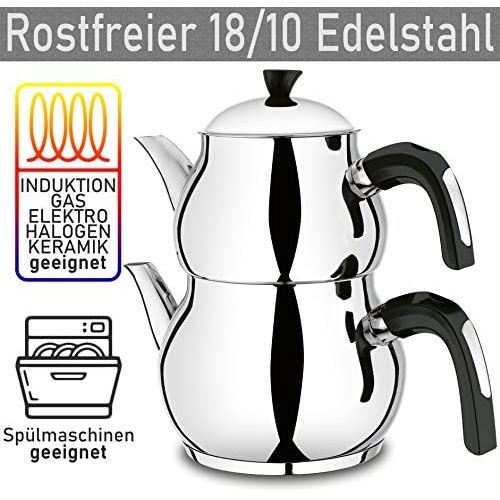  [아마존베스트]Melody Turkish Teapot Caydanlik Demlik Induction Kettle