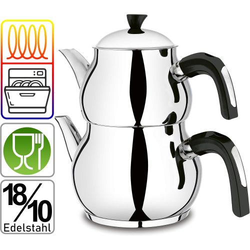  [아마존베스트]Melody Turkish Teapot Caydanlik Demlik Induction Kettle