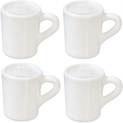  Melody Jane Dollhouse 4 Plain White Mugs Empty Miniature Kitchen Accessory