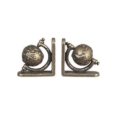  Melody Jane Dollhouse Globe Bookends Antique Brass Miniature Study Accessory