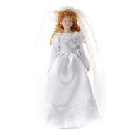Melody Jane Dolls Houses Melody Jane Dollhouse Bride with Ringletts Porcelain Wedding Figure Lady Woman