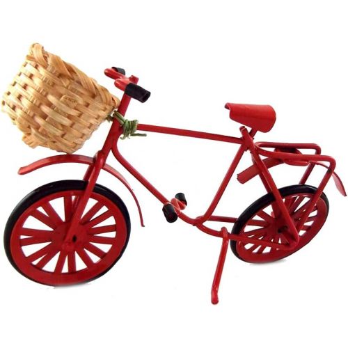  Melody Jane Dolls Houses House Miniature Garden Shop Accessory Red Shopping Bike Bicycle W Basket