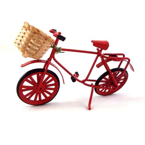  Melody Jane Dolls Houses House Miniature Garden Shop Accessory Red Shopping Bike Bicycle W Basket