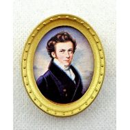 Melody Jane Dolls Houses House Miniature Picture Georgian Gentleman Portrait in Oval Gold Frame