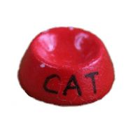 Melody Jane Dolls Houses House Miniature 1:12 Scale Pet Accessory Red Cat Food Bowl Water Dish