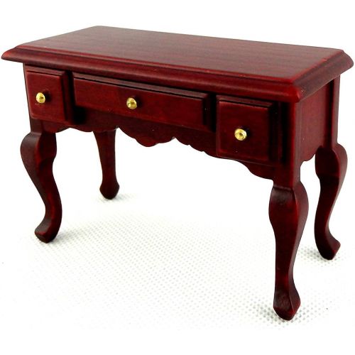  Melody Jane Dolls Houses Mahogany Writing Desk Secretary Table Miniature 1:12 Study Furniture