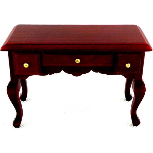  Melody Jane Dolls Houses Mahogany Writing Desk Secretary Table Miniature 1:12 Study Furniture