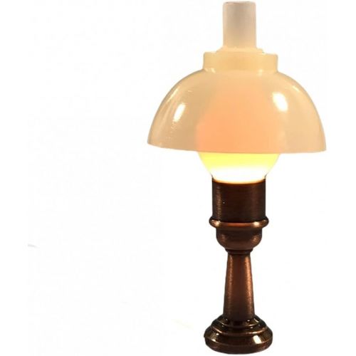  Melody Jane Dolls Houses Melody Jane Dollhouse Copper Base Chimey Shade Table Lamp 12V Light Electric Lighting