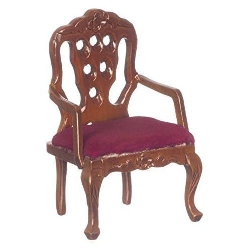  Melody Jane Dolls Houses House Miniature Lounge Furniture Walnut Victorian Carvedback Salon Chair