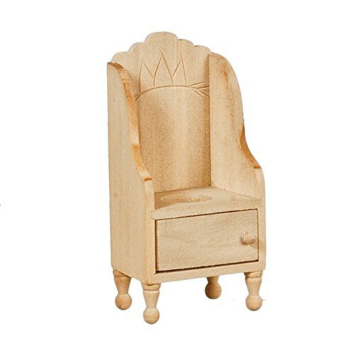  Melody Jane Dolls Houses Melody Jane Dollhouse Victorian Potty Chair Unfinished Bare Wood Miniature Furniture