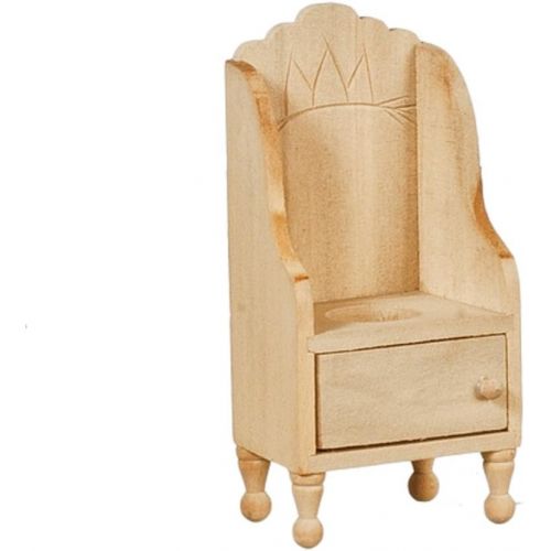  Melody Jane Dolls Houses Melody Jane Dollhouse Victorian Potty Chair Unfinished Bare Wood Miniature Furniture