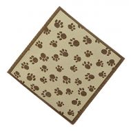 Melody Jane Dolls Houses Dolls House Brown Paw Print Dog Blanket Rug Miniature 1:12 Scale Pet Accessory