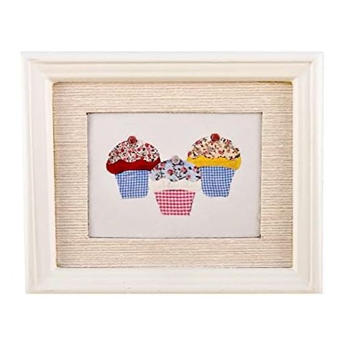  Melody Jane Dolls Houses House Miniature Accessory Cup Cakes Picture Painting White Frame