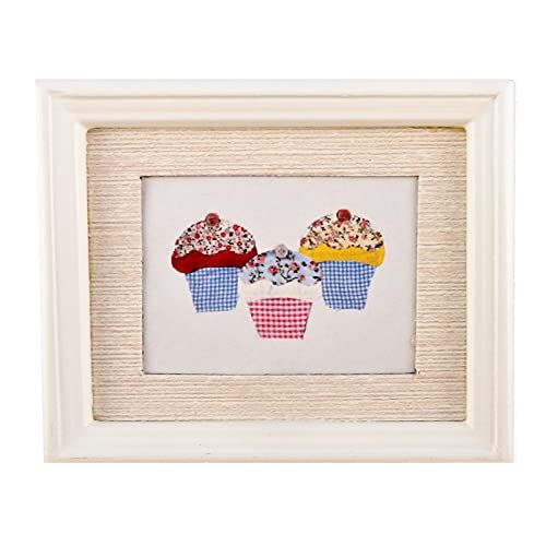  Melody Jane Dolls Houses House Miniature Accessory Cup Cakes Picture Painting White Frame