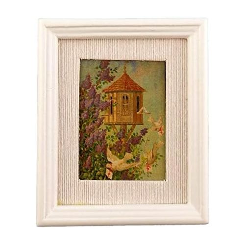  Melody Jane Dolls Houses House Miniature Accessory Dovecote Dovecot Picture Painting White Frame