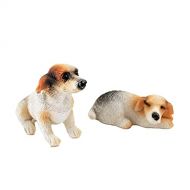 Melody Jane Dolls Houses Dolls House Jack Russel Dogs Sitting & Lying Down Miniature Pet 1:12 Accessory