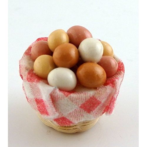  Melody Jane Dolls Houses House Miniature 1:12 Scale Kitchen Country Store Accessory Basket of Eggs