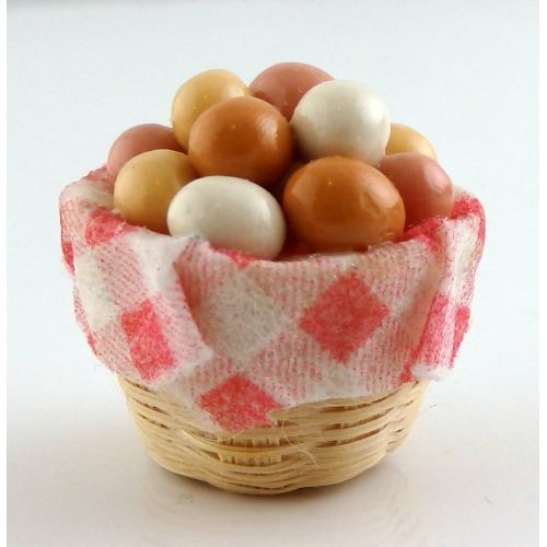  Melody Jane Dolls Houses House Miniature 1:12 Scale Kitchen Country Store Accessory Basket of Eggs