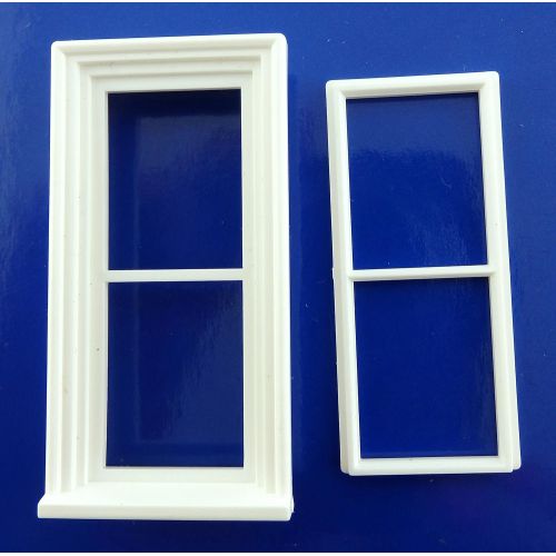  Melody Jane Dolls Houses Melody Jane Dollhouse Builders DIY 1:24 Scale Classic White Plastic 2 Pane Georgian Window