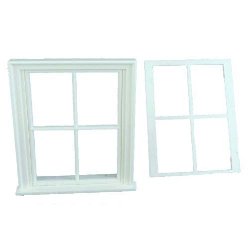  Melody Jane Dolls Houses White Plastic Victorian Window Frame 4 Pane Miniature DIY Builders