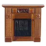 Melody Jane Dolls Houses House Miniature Furniture Small Walnut Wood Elizabeth Fireplace 1:12