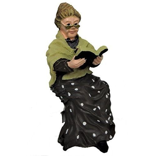  Melody Jane Dolls Houses Melody Jane Dollhouse Old Lady Sitting with Book 1:12 People Resin Figure