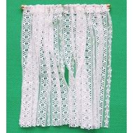 Melody Jane Dolls Houses Melody Jane Dollhouse White Crochet Lace Curtains Long Window Nets Miniature