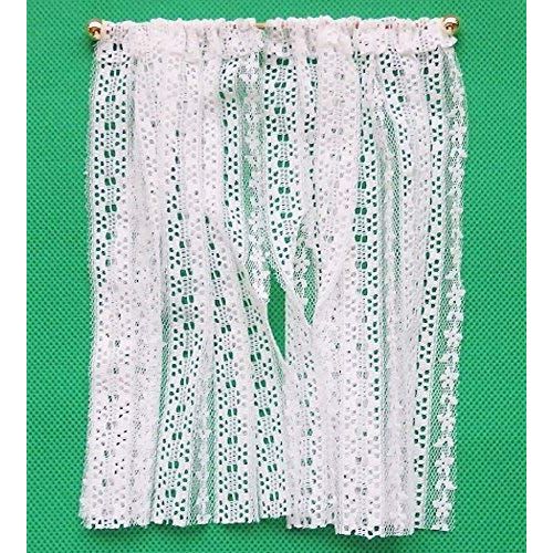  Melody Jane Dolls Houses Melody Jane Dollhouse White Crochet Lace Curtains Long Window Nets Miniature