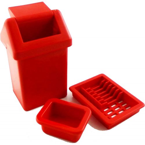  Melody Jane Dolls Houses Melody Jane Dollhouse Swing Bin Dish Drainer & Washing Up Bowl Kitchen Accessory Set Red