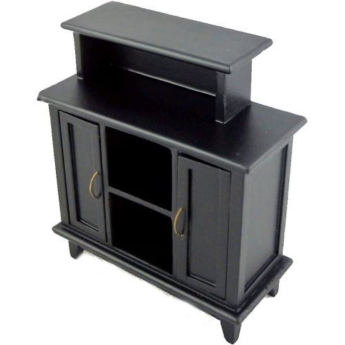  Melody Jane Dolls Houses Black Bar High Cabinet Miniature Dining Room Study Furniture 1:12