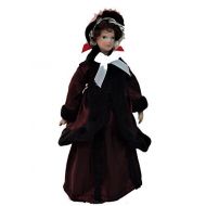 Melody Jane Dolls Houses Melody Jane Dollhouse Victorian Lady in Red Coat Miniature Porcelain People