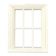 Melody Jane Dolls Houses Melody Jane Dollhouse Builders DIY 1:24 Scale Classic White Plastic Georgian 6 Pane Window