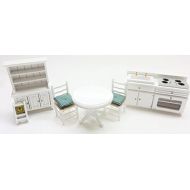 Melody Jane Dolls Houses Melody Jane Dollhouse White Kitchen Dining Furniture Set Wooden 1:12 Scale