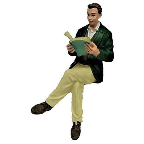  Melody Jane Dolls Houses Melody Jane Dollhouse People Man Sitting Reading Legs Crossed Resin Figure