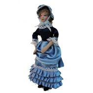 Melody Jane Dolls Houses Melody Jane Dollhouse Victorian Lady Frilly Dress Miniature Porcelain People