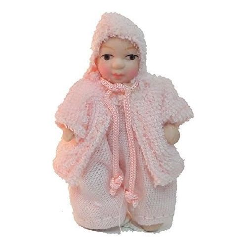  Melody Jane Dolls Houses Melody Jane Dollhouse Baby Girl in Pink Jacket Miniature 1:12 Porcelain People