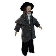 Melody Jane Dolls Houses Melody Jane Dollhouse Victorian Gentleman in Coat Miniature Porcelain People