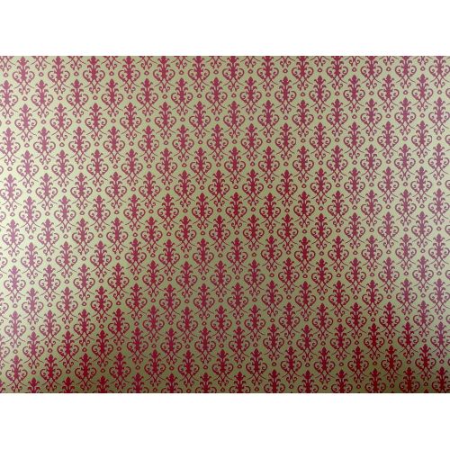  Melody Jane Dolls Houses Melody Jane Dollhouse Victorian Red on Gold Miniature Print 1:12 Scale Wallpaper