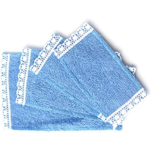  Melody Jane Dolls Houses Melody Jane Dollhouse 4 Blue Lace Edged Towels Miniature Bathroom Accessory