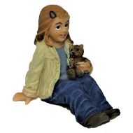 Melody Jane Dolls Houses Melody Jane Dollhouse Little Girl Sitting with Teddy 1:12 People Resin Figure
