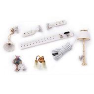 Melody Jane Dolls Houses Melody Jane Dollhouse Electric Light Starter Kit 4 Lights Socket Strip Extension Leads 12V